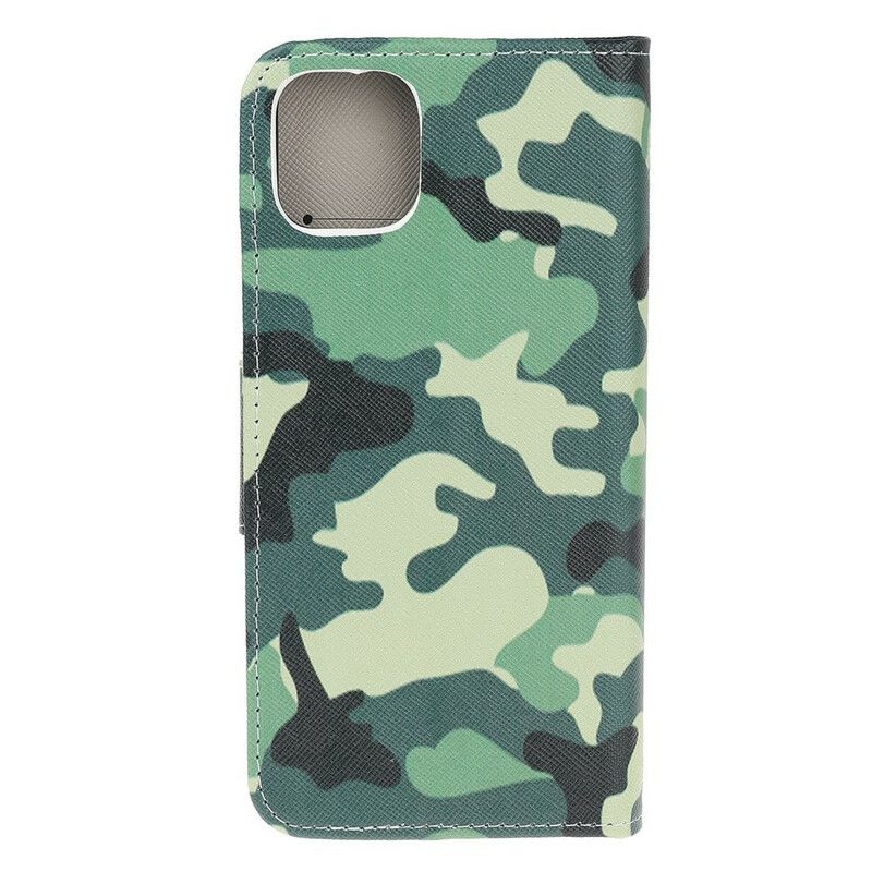 Leren Hoesje Voor iPhone 13 Mini Militaire Camouflage