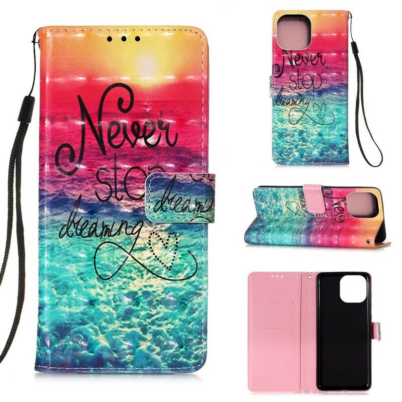 Leren Hoesje Voor iPhone 13 Mini Stop Nooit Met Dromen