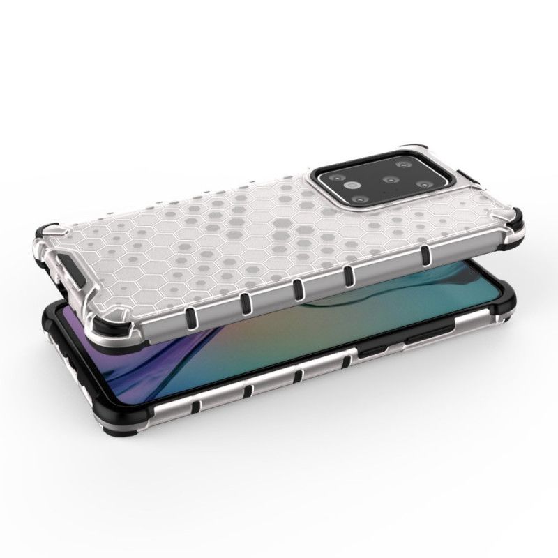 Cover Hoesje Samsung Galaxy S20 Ultra Wit Zwart Telefoonhoesje Honingraatstijl