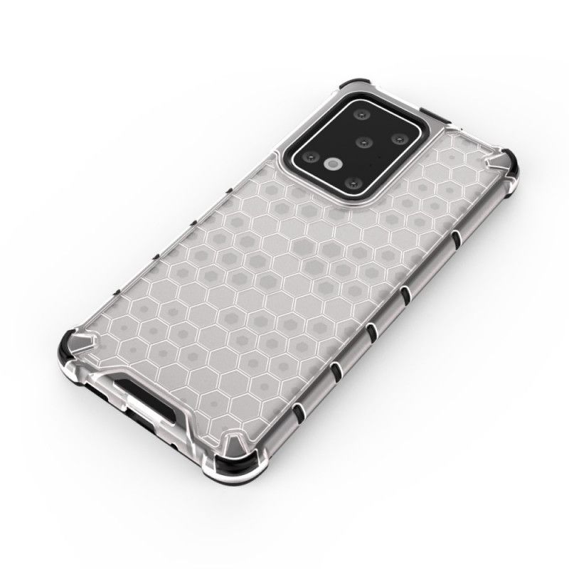 Cover Hoesje Samsung Galaxy S20 Ultra Wit Zwart Telefoonhoesje Honingraatstijl