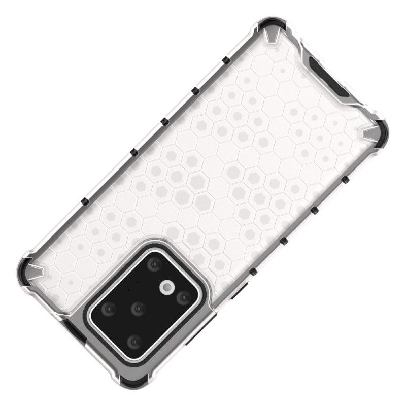 Cover Hoesje Samsung Galaxy S20 Ultra Wit Zwart Telefoonhoesje Honingraatstijl