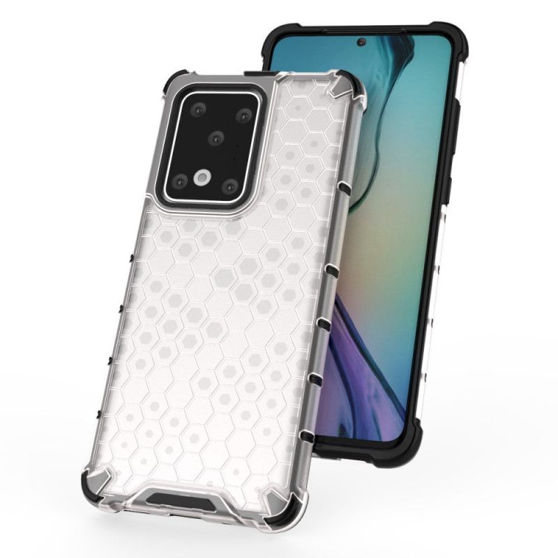 Cover Hoesje Samsung Galaxy S20 Ultra Wit Zwart Telefoonhoesje Honingraatstijl