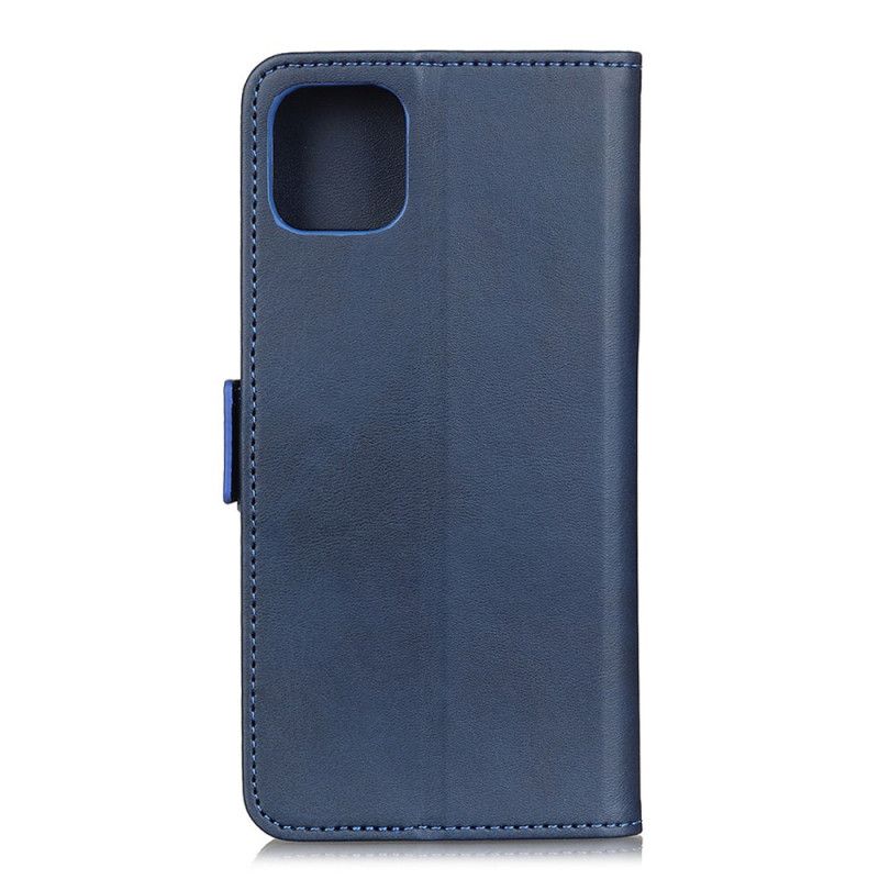 Flip Case Leren Samsung Galaxy S20 Ultra Donkerblauw Zwart Stijlvol Leer