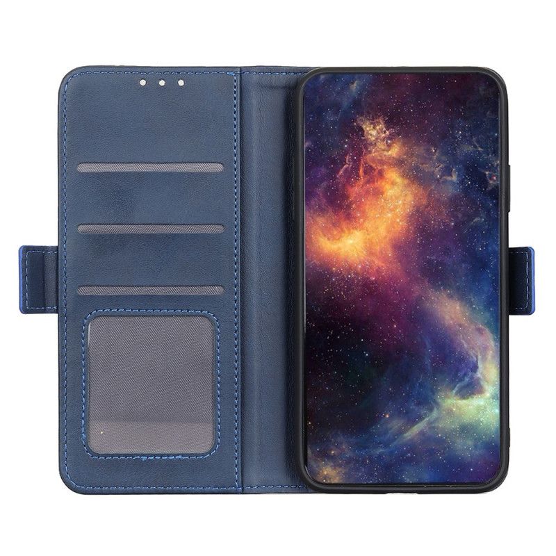 Flip Case Leren Samsung Galaxy S20 Ultra Donkerblauw Zwart Stijlvol Leer