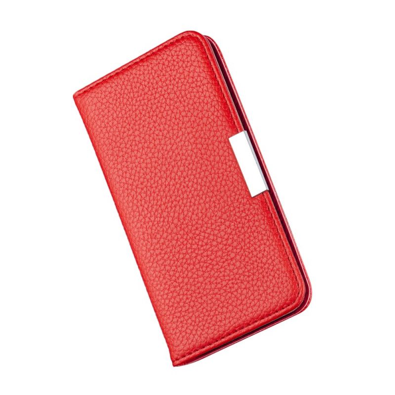 Folio-hoesje voor Samsung Galaxy S20 Ultra Grijs Zwart Ultra Chic Lychee Kunstleer