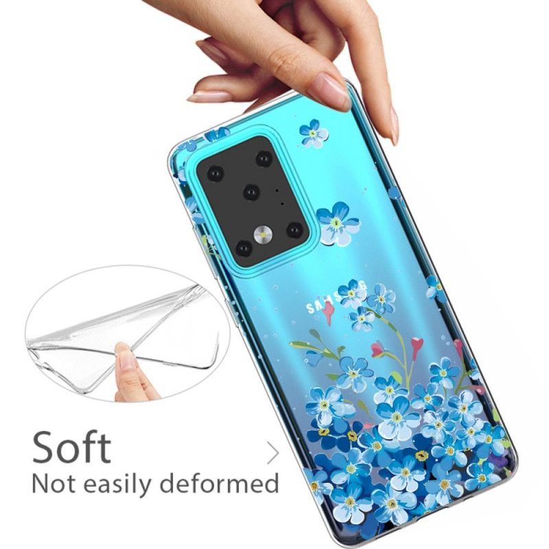 Hoesje voor Samsung Galaxy S20 Ultra Blauwe Bloemen