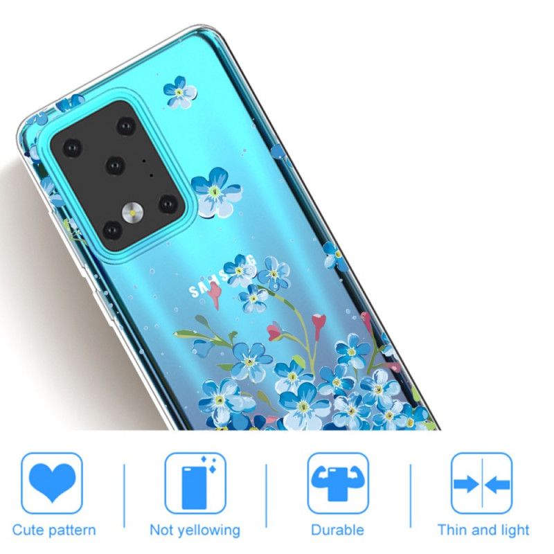 Hoesje voor Samsung Galaxy S20 Ultra Blauwe Bloemen