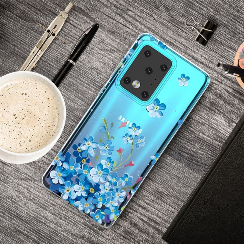 Hoesje voor Samsung Galaxy S20 Ultra Blauwe Bloemen