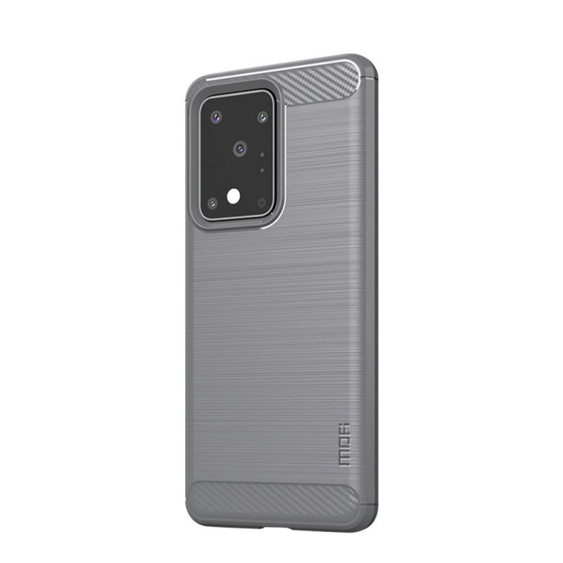 Hoesje voor Samsung Galaxy S20 Ultra Grijs Zwart Mofi Geborstelde Koolstofvezel