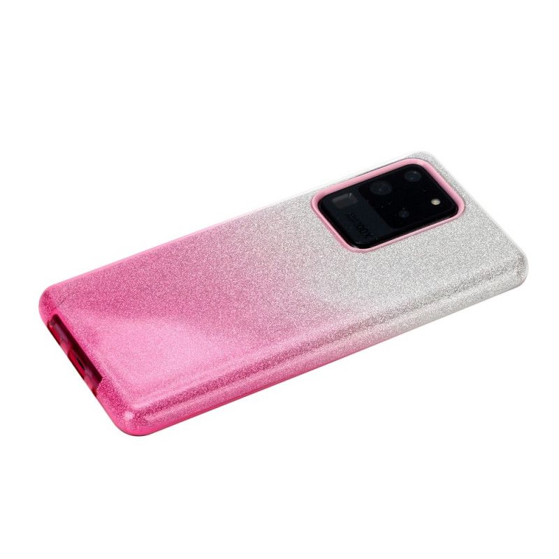 Hoesje voor Samsung Galaxy S20 Ultra Magenta Zwart Flitsende Kleurverloop