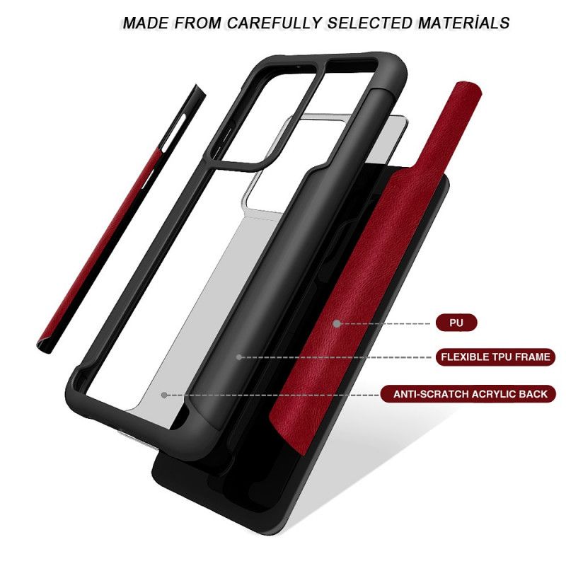 Hoesje voor Samsung Galaxy S20 Ultra Rood Facet Geslepen Kunstleer Hybride