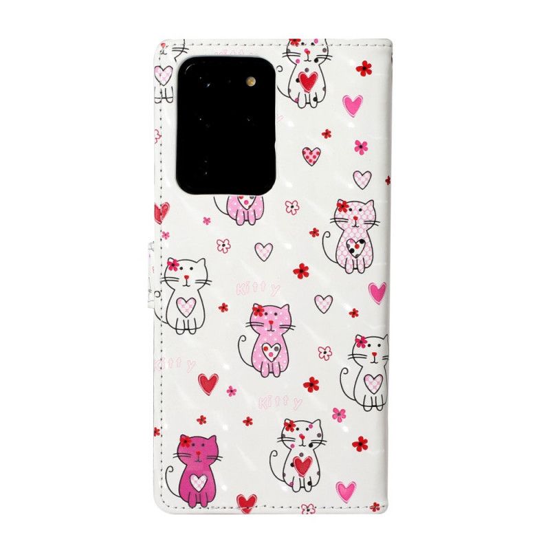 Leren Hoesje Samsung Galaxy S20 Ultra Lichtvlek Katten