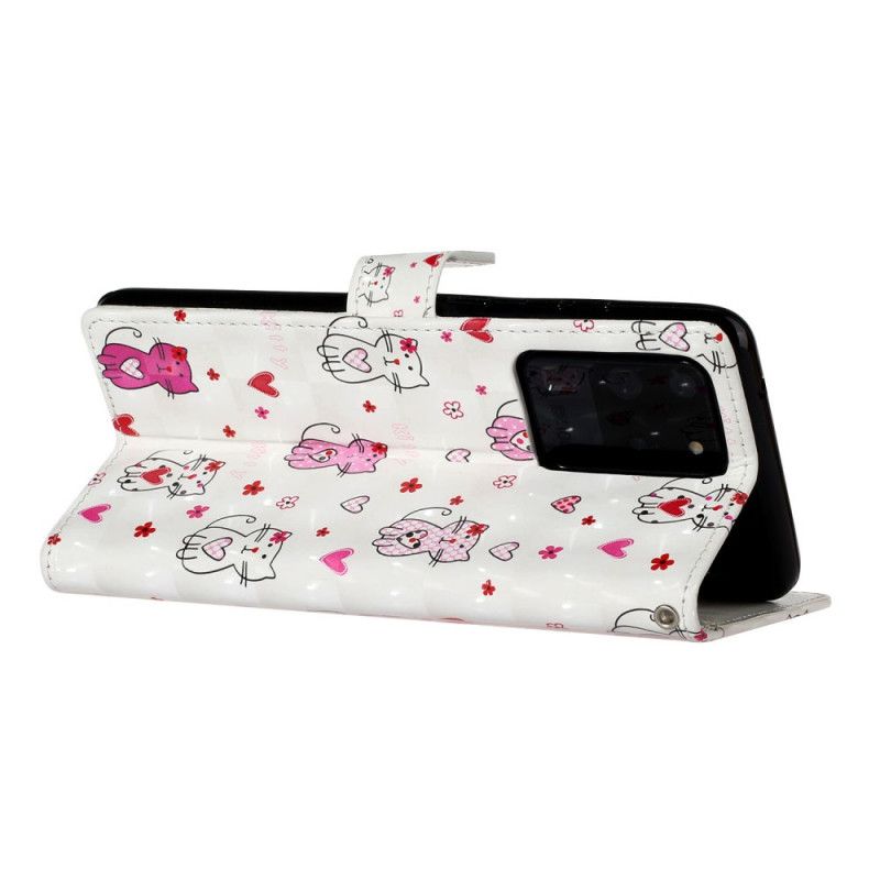 Leren Hoesje Samsung Galaxy S20 Ultra Lichtvlek Katten