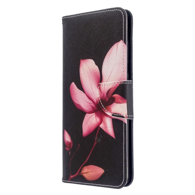 Leren Hoesje Samsung Galaxy S20 Ultra Roze Bloem