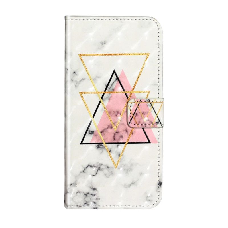 Leren Hoesje Samsung Galaxy S20 Ultra Roze Wit Veelkleurig Marmer