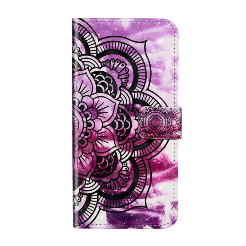 Leren Hoesje Samsung Galaxy S20 Ultra Telefoonhoesje Paarse Mandala