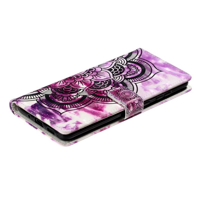 Leren Hoesje Samsung Galaxy S20 Ultra Telefoonhoesje Paarse Mandala