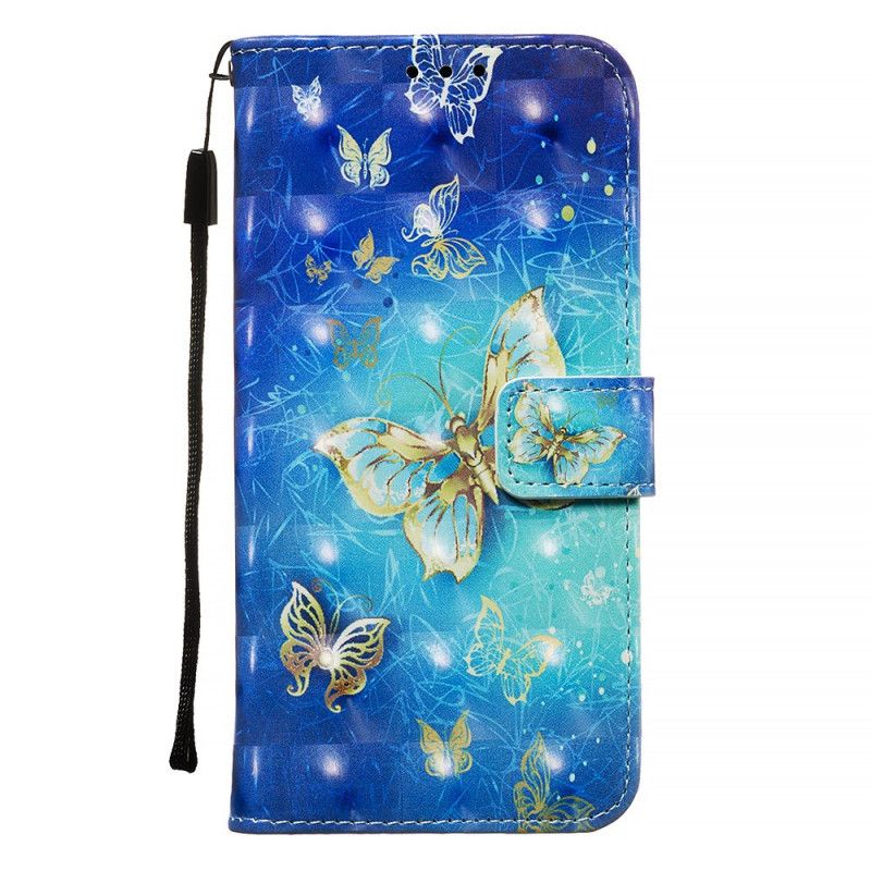 Leren Hoesje voor Samsung Galaxy S20 Ultra Gouden Vlinders