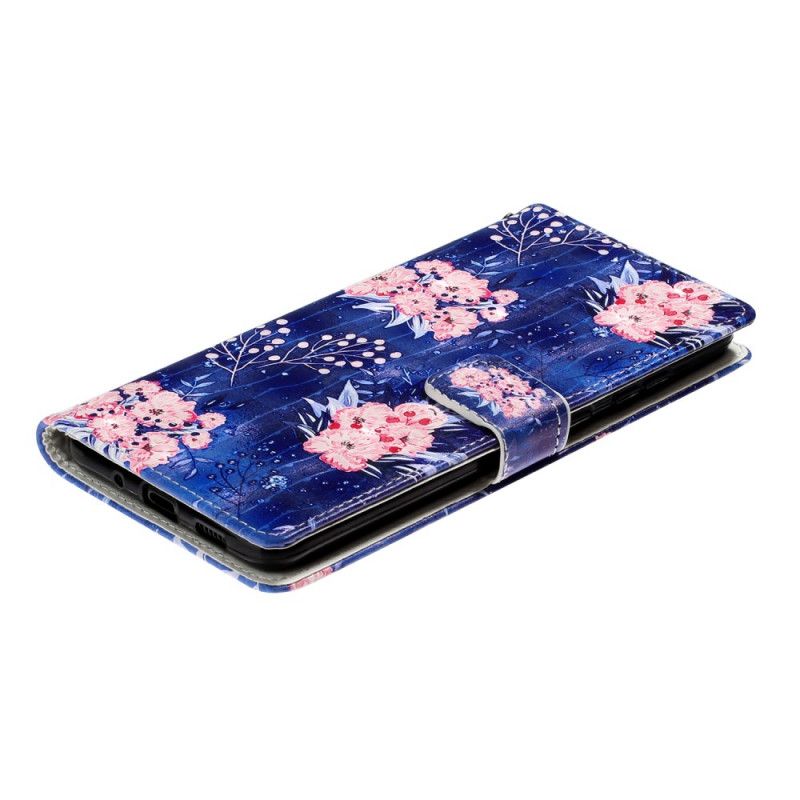 Leren Hoesje voor Samsung Galaxy S20 Ultra Lichte Vlekbloemen