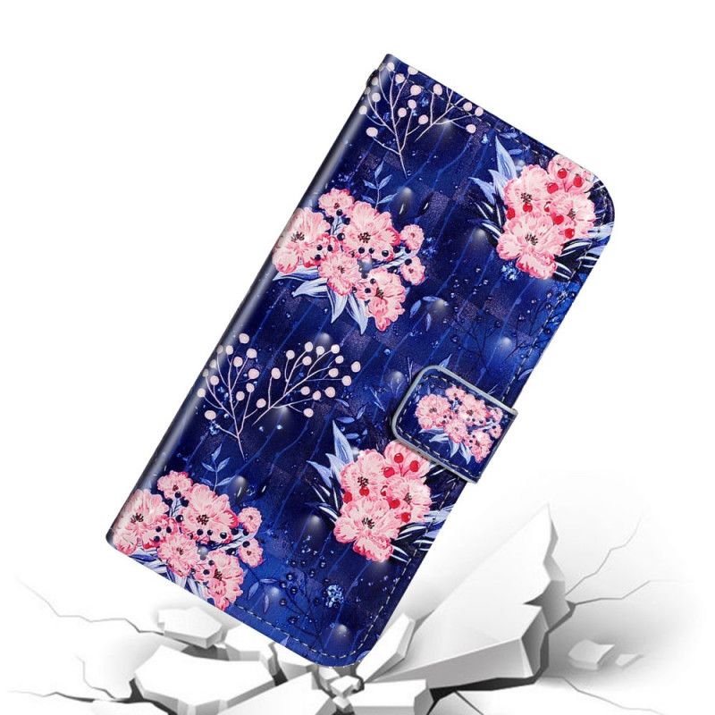 Leren Hoesje voor Samsung Galaxy S20 Ultra Lichte Vlekbloemen