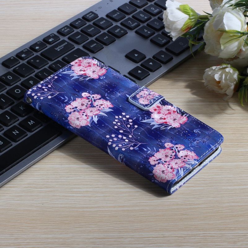 Leren Hoesje voor Samsung Galaxy S20 Ultra Lichte Vlekbloemen