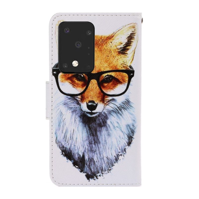 Leren Hoesje voor Samsung Galaxy S20 Ultra Nerd String Vos