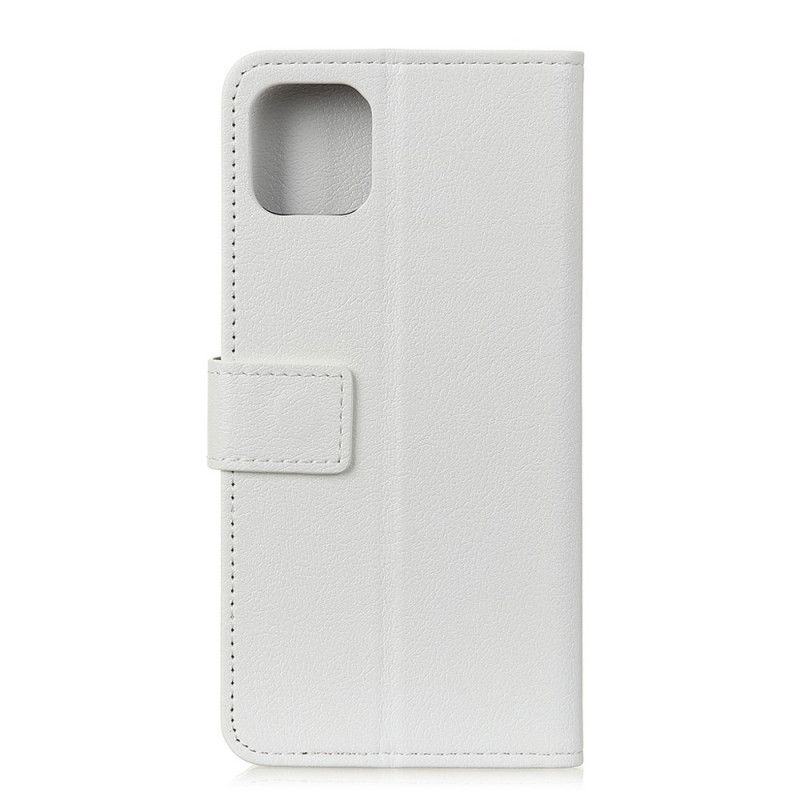 Leren Hoesje voor Samsung Galaxy S20 Ultra Wit Zwart Klassiek