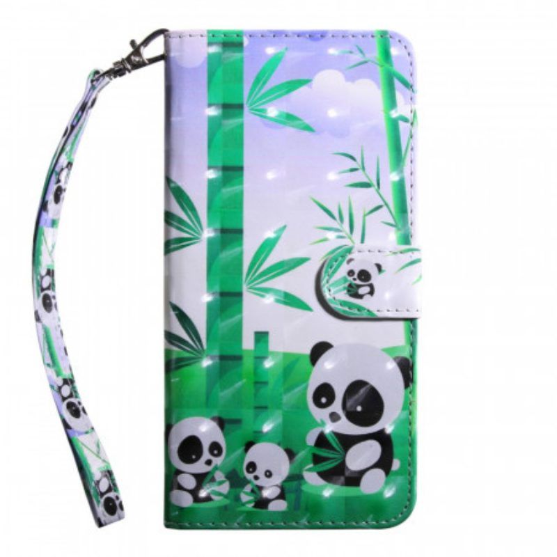 Folio-hoesje voor Samsung Galaxy S22 5G Panda-familie