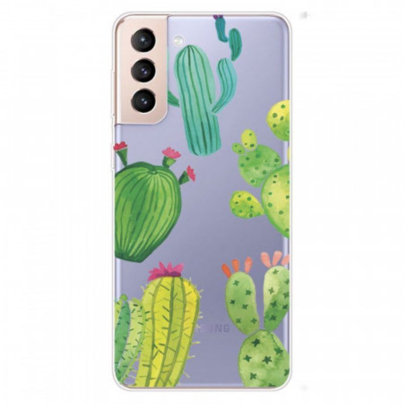 Hoesje voor Samsung Galaxy S22 5G Aquarel Cactussen