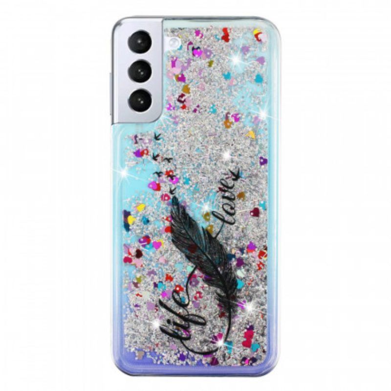 Hoesje voor Samsung Galaxy S22 5G Leven & Liefde Pailletten