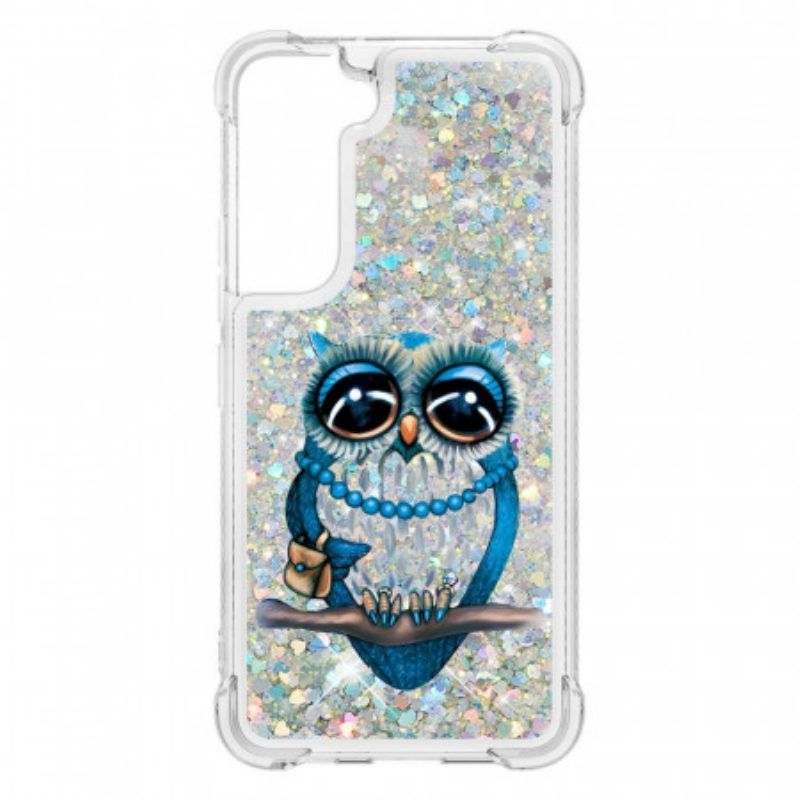 Hoesje voor Samsung Galaxy S22 5G Miss Uil Pailletten