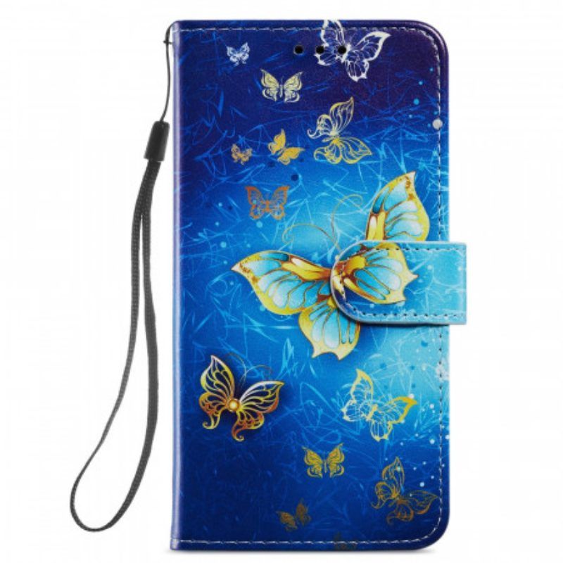 Leren Hoesje voor Samsung Galaxy S22 5G Vlucht Van Vlinders