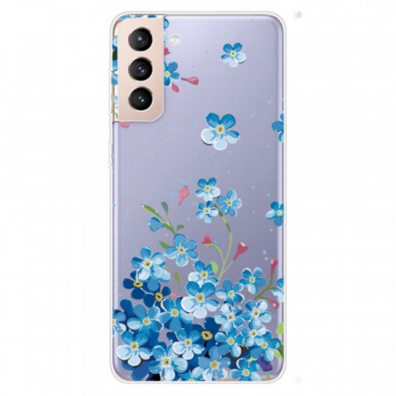 Telefoonhoesje voor Samsung Galaxy S22 5G Blauwe Bloemen