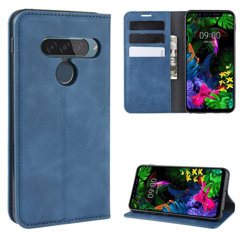 Folio-hoesje voor ThinQ LG G8S ThinQ Grijs Zwart Chic Leereffect