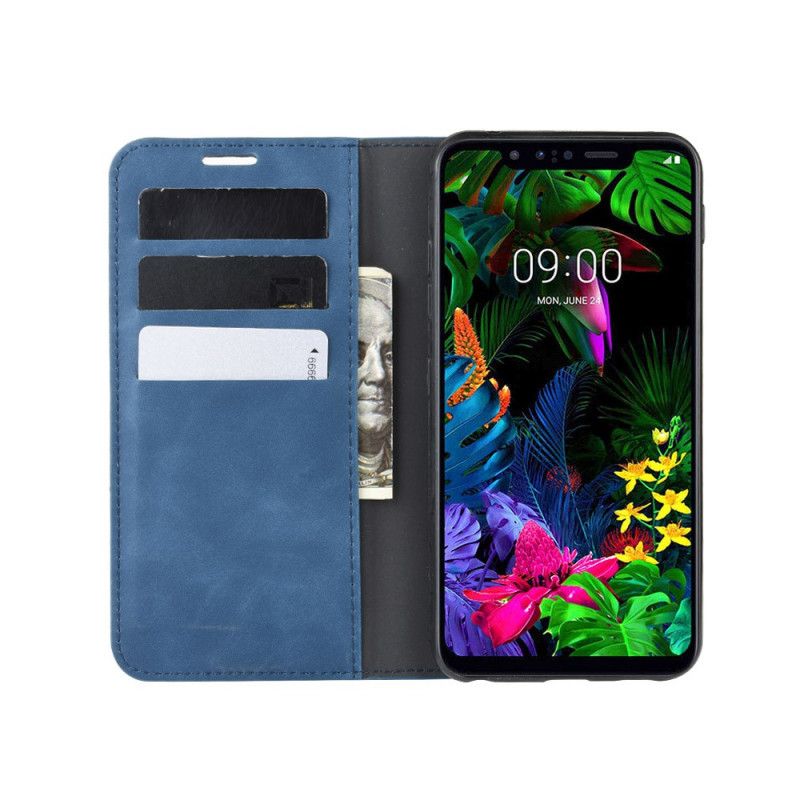 Folio-hoesje voor ThinQ LG G8S ThinQ Grijs Zwart Chic Leereffect