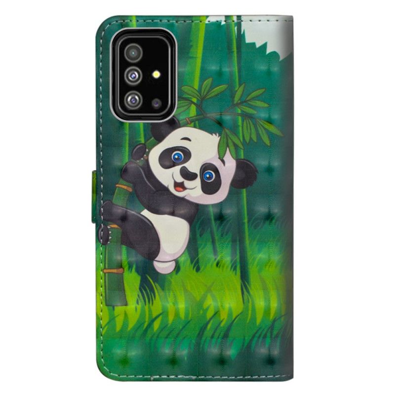 Bescherming Hoesje Samsung Galaxy A71 Telefoonhoesje Panda En Bamboe