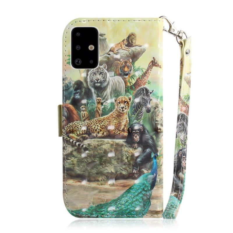 Bescherming Hoesje Samsung Galaxy A71 Telefoonhoesje String Safari Dieren