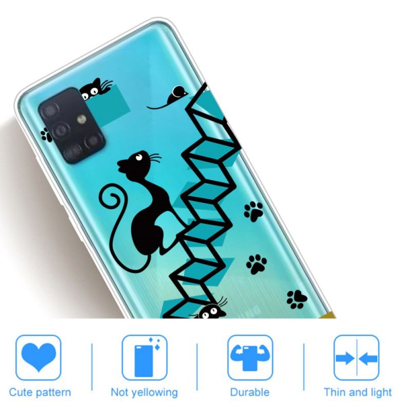 Case Hoesje Samsung Galaxy A71 Telefoonhoesje Grappige Katten