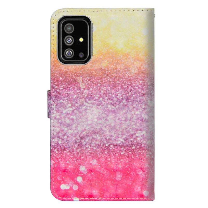 Cover Folio-hoesje Samsung Galaxy A71 Telefoonhoesje Verloop Magenta Glitter