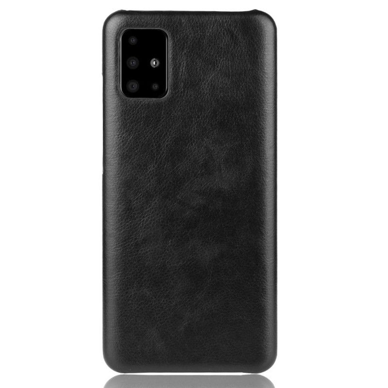 Cover Hoesje Samsung Galaxy A71 Grijs Zwart Telefoonhoesje Lychee Leereffect