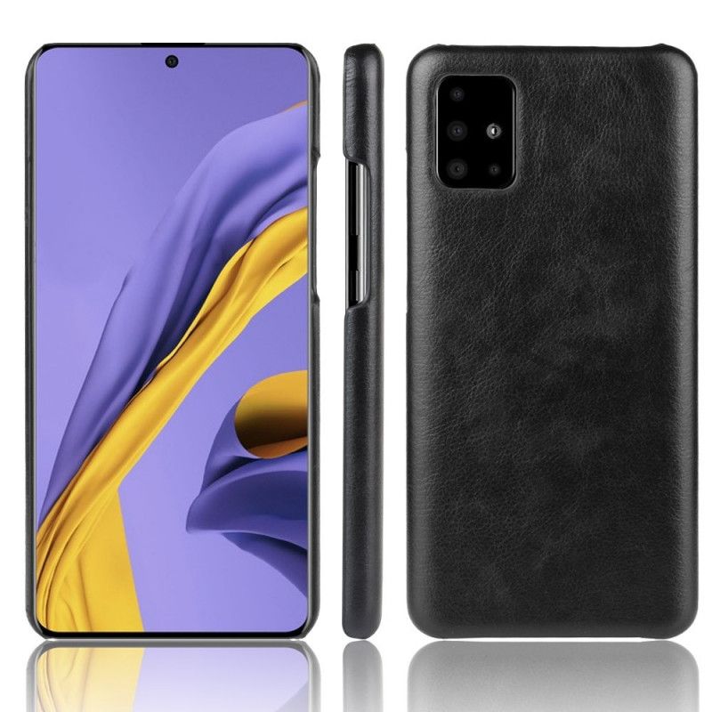 Cover Hoesje Samsung Galaxy A71 Grijs Zwart Telefoonhoesje Lychee Leereffect