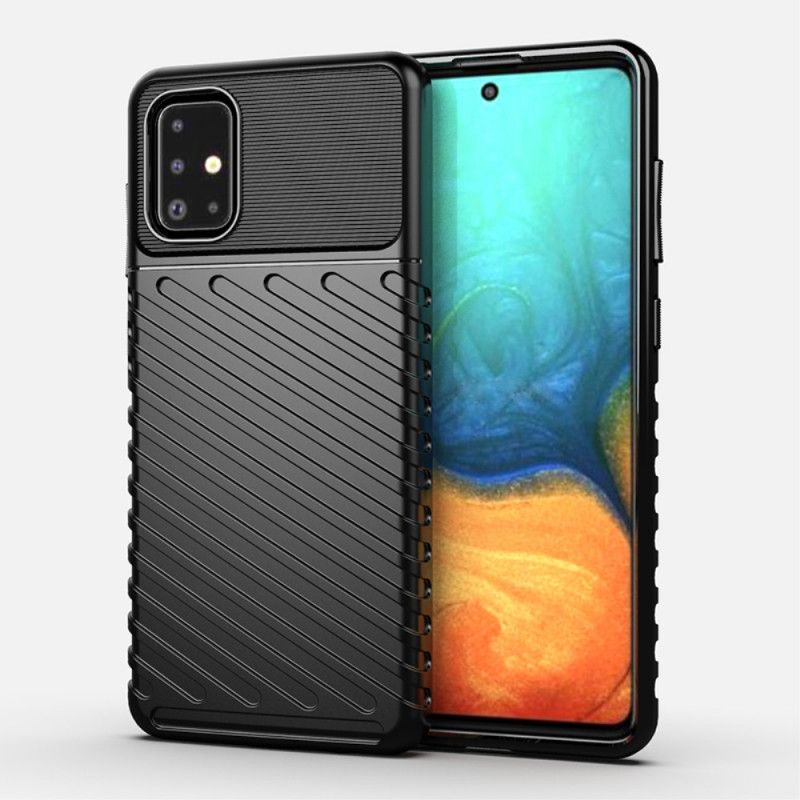 Cover Hoesje Samsung Galaxy A71 Groen Zwart Telefoonhoesje Donderreeks