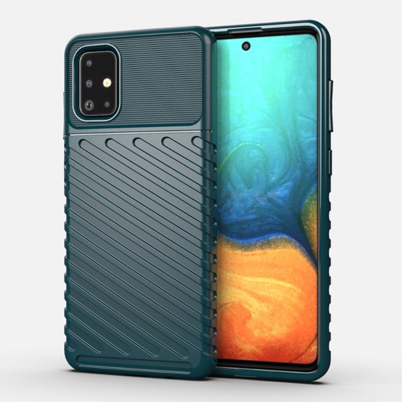 Cover Hoesje Samsung Galaxy A71 Groen Zwart Telefoonhoesje Donderreeks