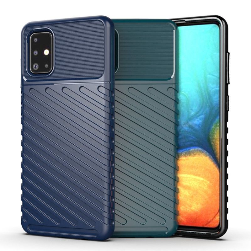 Cover Hoesje Samsung Galaxy A71 Groen Zwart Telefoonhoesje Donderreeks