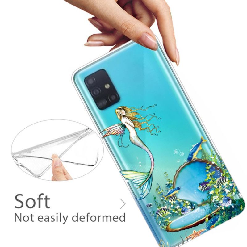 Cover Hoesje Samsung Galaxy A71 Telefoonhoesje Blauwe Sirene