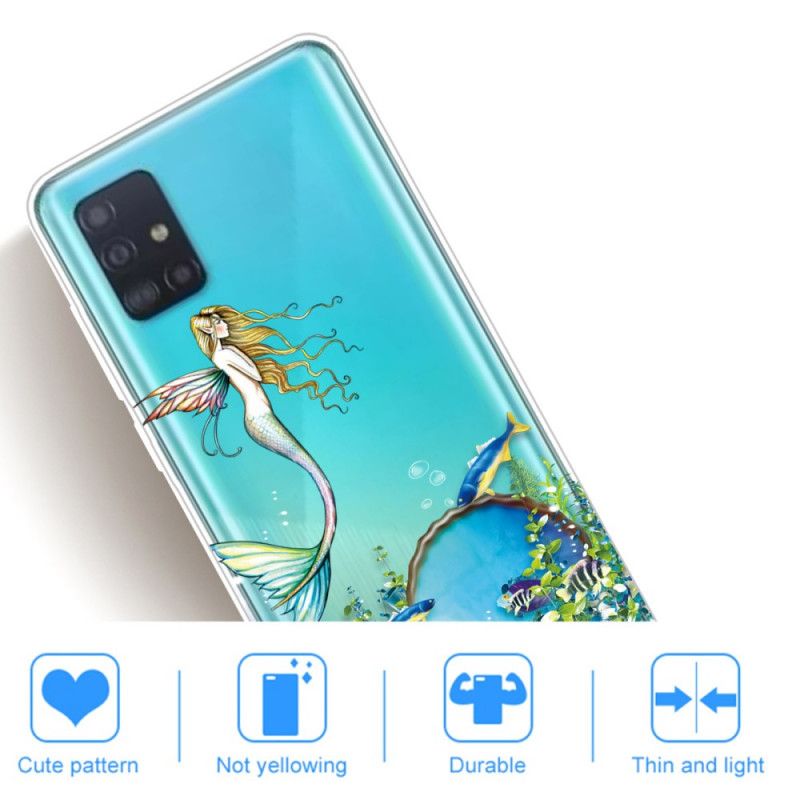 Cover Hoesje Samsung Galaxy A71 Telefoonhoesje Blauwe Sirene