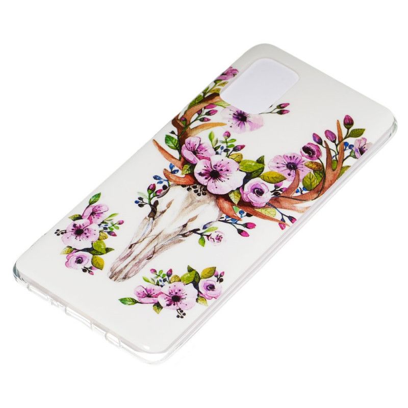 Cover Hoesje Samsung Galaxy A71 Telefoonhoesje Fluorescerende Bloeiende Eland