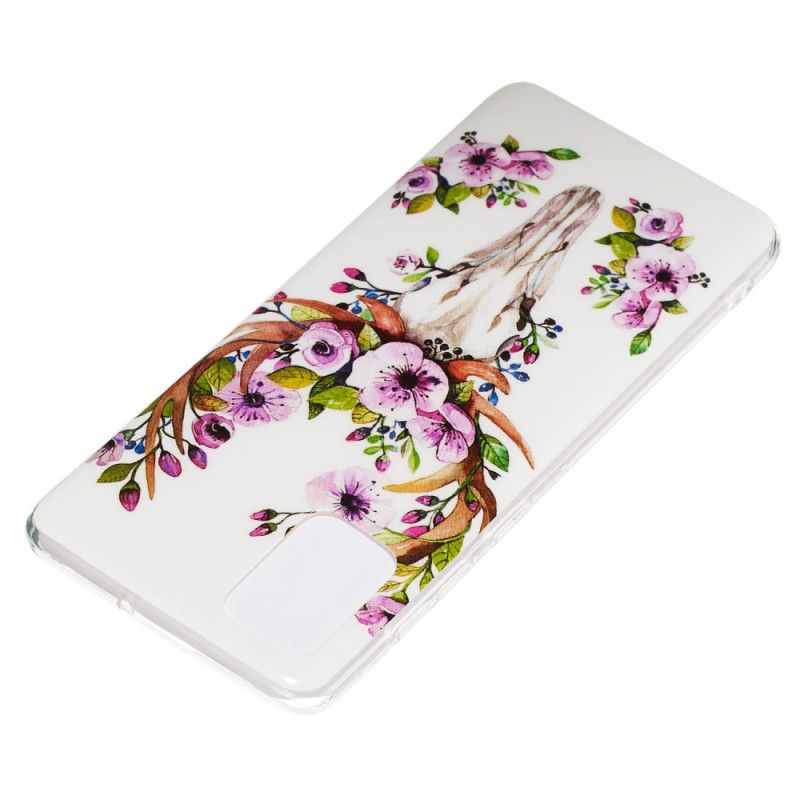 Cover Hoesje Samsung Galaxy A71 Telefoonhoesje Fluorescerende Bloeiende Eland