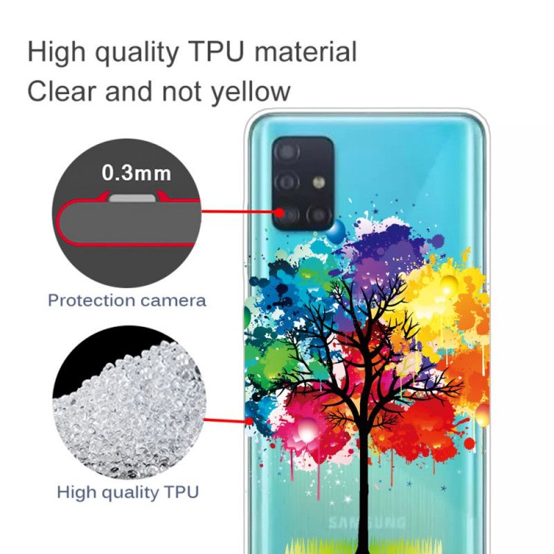 Cover Hoesje Samsung Galaxy A71 Telefoonhoesje Transparante Aquarelboom