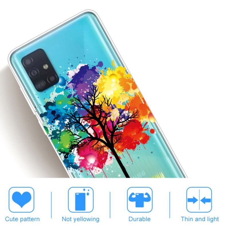 Cover Hoesje Samsung Galaxy A71 Telefoonhoesje Transparante Aquarelboom